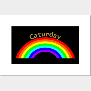 Rainbow Gold Caturday Posters and Art